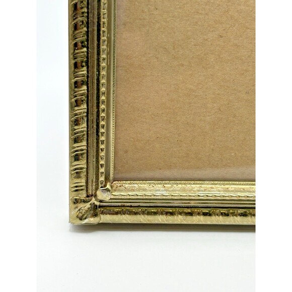 Vintage Gold Tone Picture Frame Holds 5x7 Inches Velvet Backing Used - Picture 3 of 16